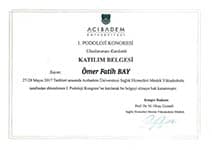 Podolog mer Fatih Bay Sertifika - Refleksoloji Eitimi